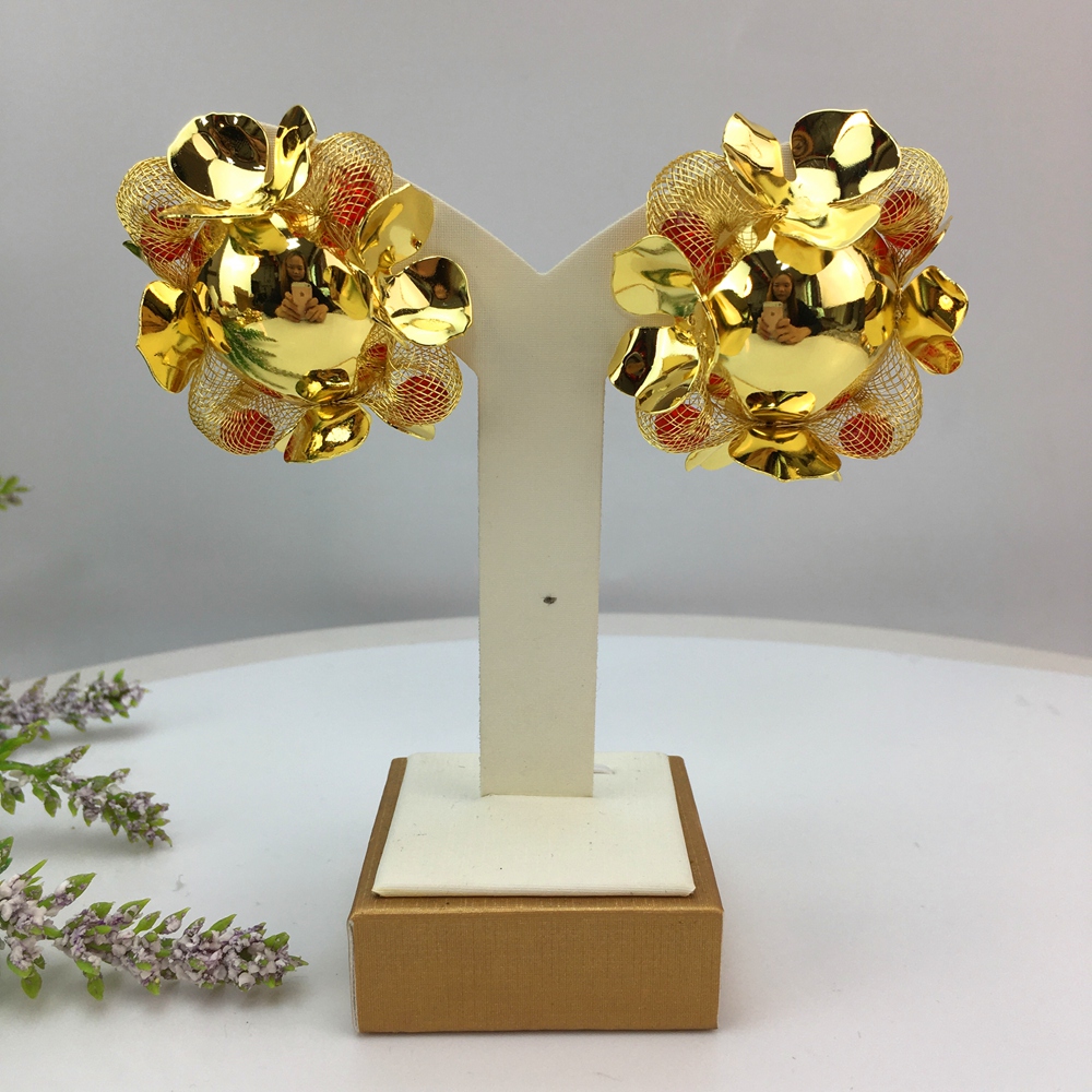 Women Accessories Dubai - Yuminglai-Boucles d'oreilles plaquées or pour femmes,