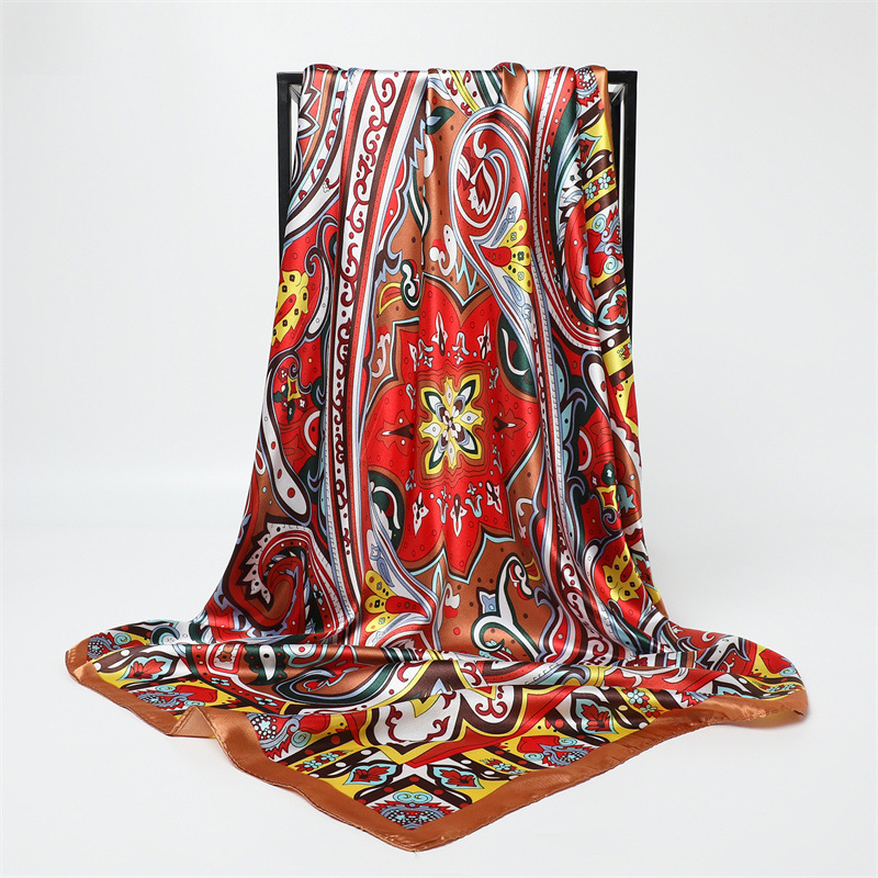 Silk Scarf Square - Écharpe carrée grande taille 90 cm,