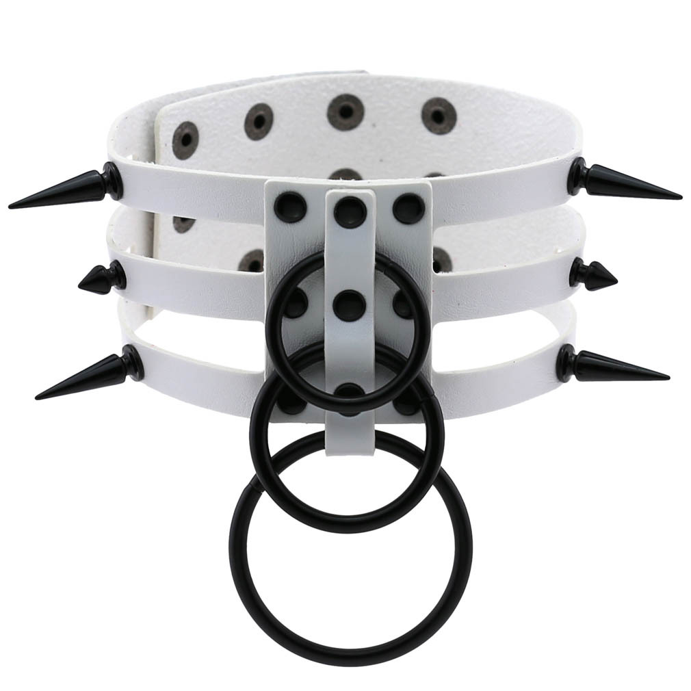Collier ras du cou en cuir noi - Women'S Emo Accessories avis et prix