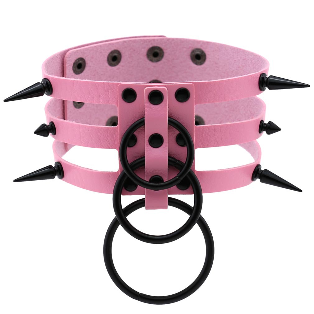Collier ras du cou en cuir noi - Women'S Emo Accessories avis et prix