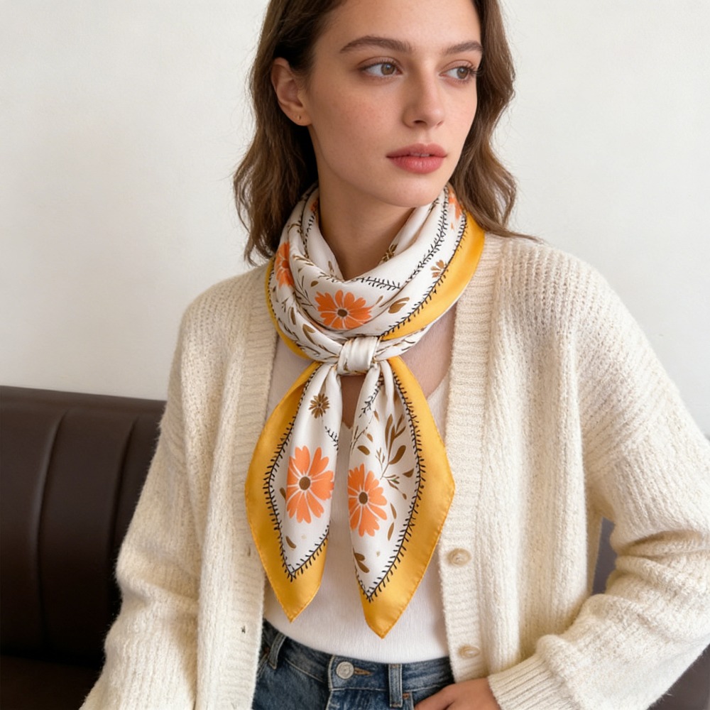 1 pièce, nouveau foulard en so - Silk Scarf Square avis et prix