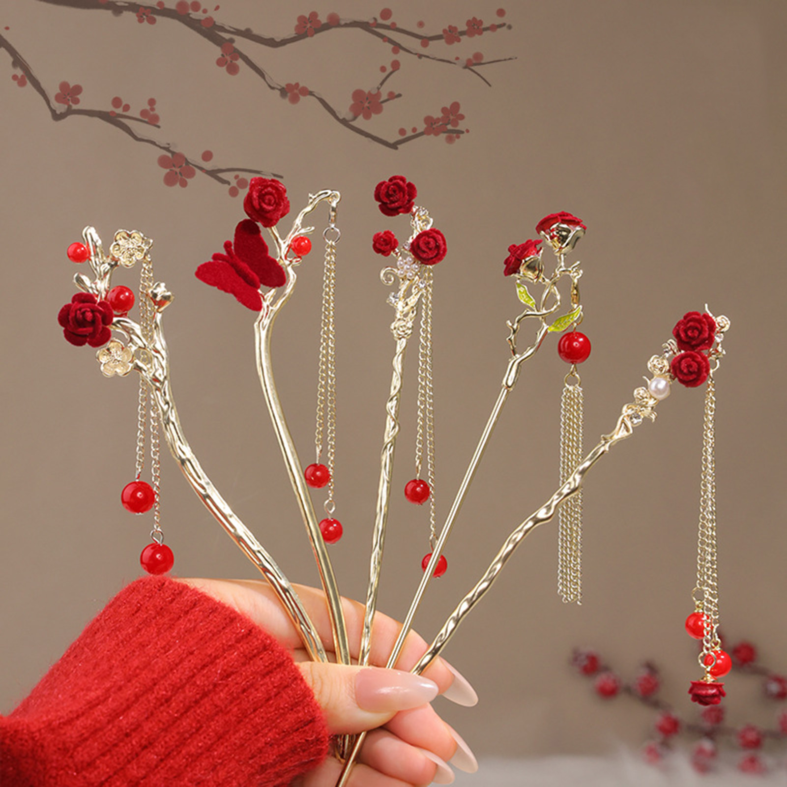 Épingle à cheveux en forme de  - Women'S Red Accessories avis et prix